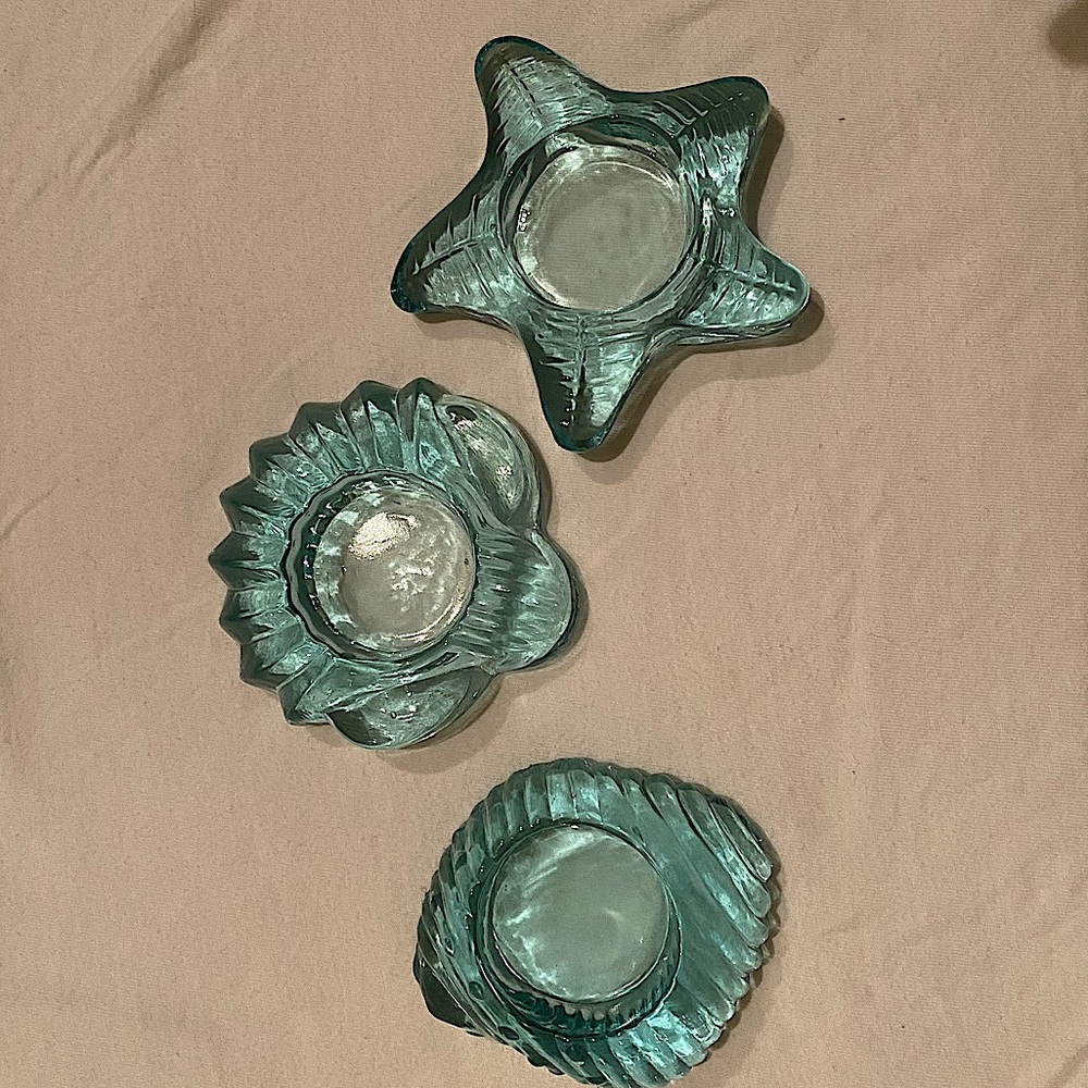 Seashell votive/tea light candle holder set